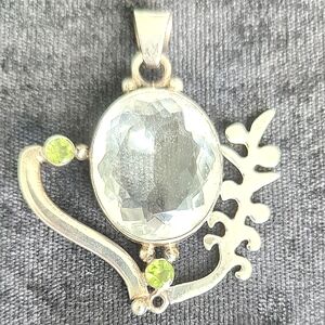 Elegant Silver and Green Pendant